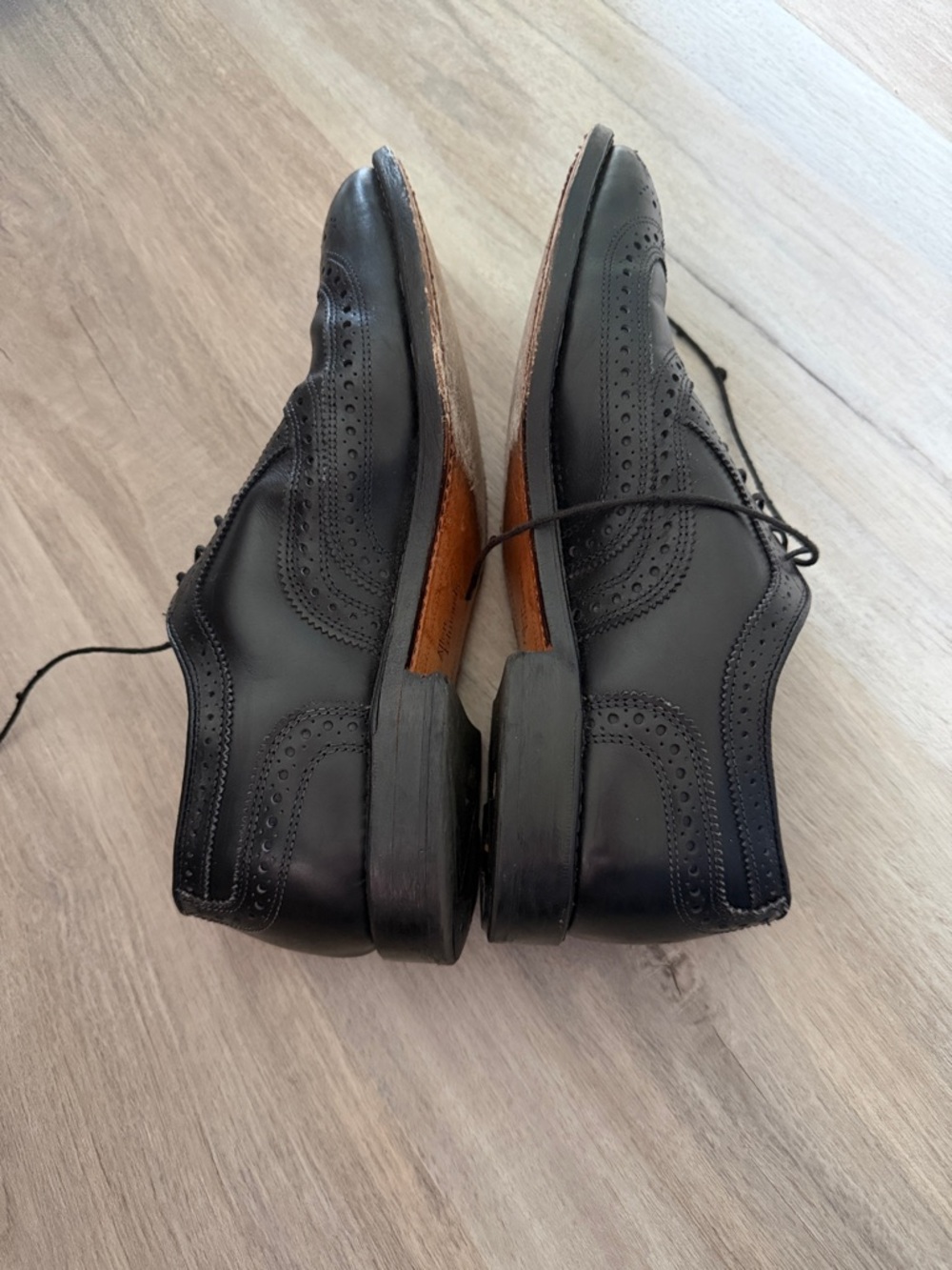 Allen Edmonds black McAllister wingtip Oxford dress shoes size 7 EEE wide - Picture 8 of 12